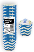 CHEVRON ROYAL BLUE 25ct PAPER BAKING CUPS