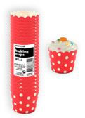 DOTS RUBY RED 25ct PAPER BAKING CUPS