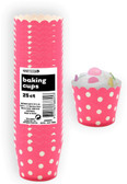 DOTS HOT PINK 25ct PAPER BAKING CUPS