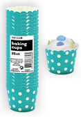 DOTS CARIBBEAN TEAL 25ct PAPER BAKING CUPS