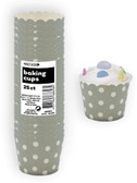 DOTS SILVER 25ct PAPER BAKING CUPS