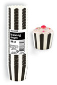 STRIPES MIDNIGHT BLACK 25ct PAPER BAKING CUPS