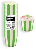 STRIPES LIME GREEN 25ct PAPER BAKING CUPS