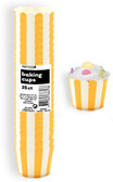 STRIPES SUNFLOWER YELLOW 25ct PAPER BAKING CUPS