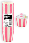 STRIPES HOT PINK 25ct PAPER BAKING CUPS