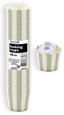 STRIPES SILVER 25ct PAPER BAKING CUPS