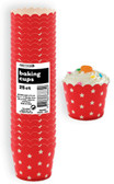 STARS RUBY RED 25ct PAPER BAKING CUPS