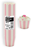 STRIPES LOVELY PINK 25ct PAPER BAKING CUPS