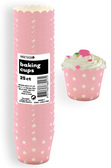 STARS LOVELY PINK 25ct PAPER BAKING CUPS