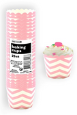 CHEVRON LOVELY PINK 25ct PAPER BAKING CUPS