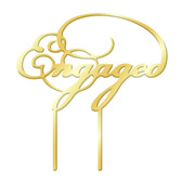 Engaged Acrylic Cake Topper - Gold MIRROR