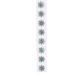 10mm Satin Ribbon with Daisy Print White/Silver 3m 