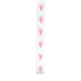 10mm Footprints - White/Pink 3m ribbon