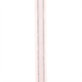 10mm Satin Edge Sheer Ribbon - Baby Pink/Silver 6m