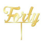 NUMBER FORTY GOLD MIRROR ACRYLIC CAKE TOPPER