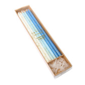 BLUE GLITTER CAKE CANDLES (PACK OF 12)