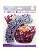 PME Decorative Lace MAUVE BUTTERFLY CUPCAKE WRAPPERS