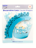 PME Decorative Lace BLUE BABY CUPCAKE WRAPPERS