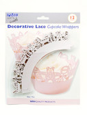 PME Decorative Lace PINK BABY CUPCAKE WRAPPERS