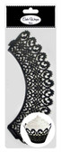 Black Filigree Pattern Cake Wraps Pack of 12