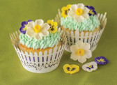 WHITE Picket Fence Cupcake Wrapper 12PC