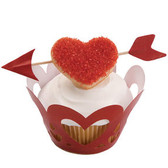 WILTON CUPID'S ARROW 12 CUPCAKE WRAPS AND PIXS