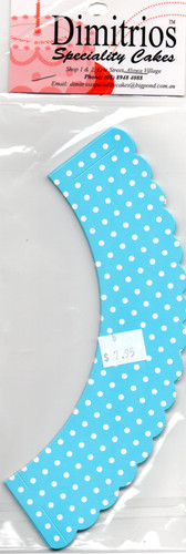 Blue and White Polka dot Cupcake Wrappers 12 pkt