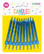 10 Metallic Candles In Holders - Blue