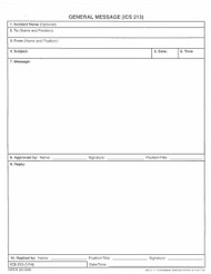 FORM GENERAL MESSAGE (ICS-213)