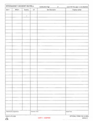 FORM INTERAGENCY INCI WAYBILL CONT (OF-316-A)