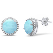 Larimar and Cubic Zirconia Studs 3530