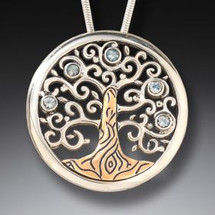 Fossilized Ivory Tree of Life Necklace (3568)