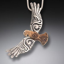 Fossilized Ivory Eagle Necklace (3570)