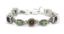 Citrine, Amethyst, and Peridot Bracelet (3597)