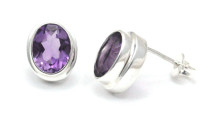 Amethyst Post Earrings (3598)