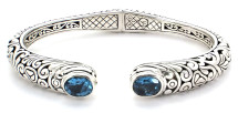 Blue Topaz Hinged Bracelet (3603)