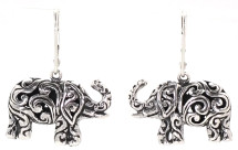 Sterling Silver Elephant Earrings (3614)