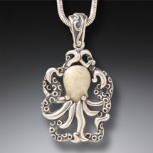 Fossilized Ivory Octopus Necklace (3648)