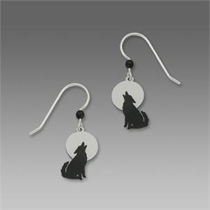 Wolf Howling in Front of the Moon Earrings