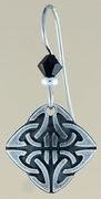 Silver and Black Celtic Earrings