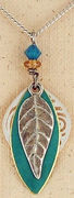Silver and Blue Leaf Necklace