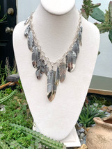 Large Multi Feather Statement Necklace (4106)