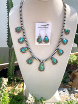 Sonoran Gold Turquoise Necklace and Earrings Set (4111)