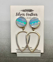 Mother of Pearl and Opal Inlay Earrings (4160)
