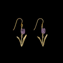 Michael Michaud Purple Tulip Earrings (4190)