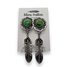 Turquoise and Feather Earrings (4230)