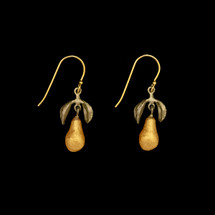 Single Golden Pear Earrings (4239)
