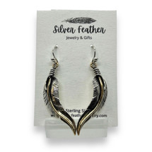 Silver and Gold Feather Earrings (4254)