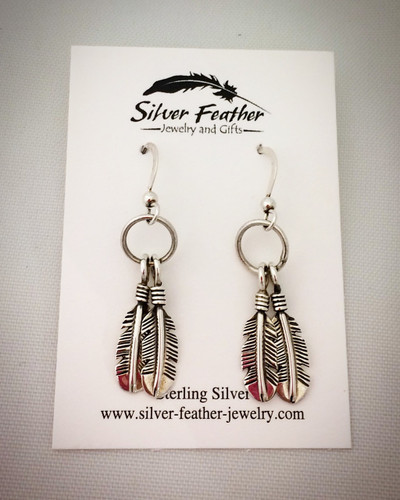 Sterling Silver feather earrings