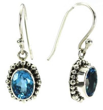 Blue Topaz Earrings- 3185